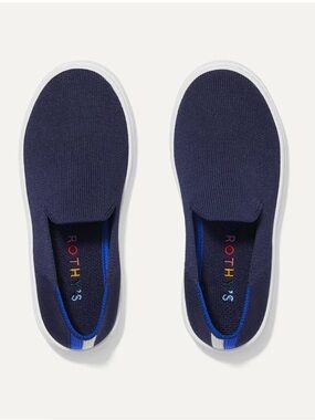 Rothy's Deep Navy Slip-On Knit Sneakers with White Sole